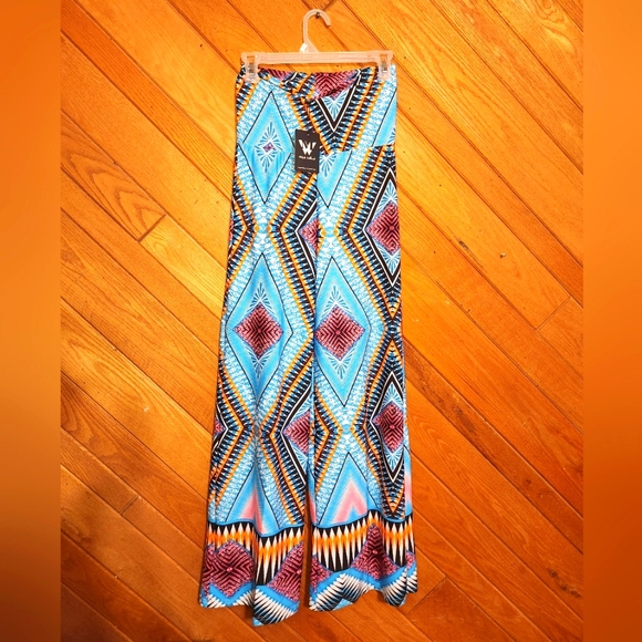 White Mark small teal pink palazzo pants - Picture 1 of 9